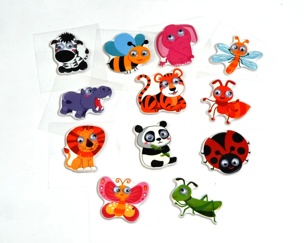 Djurstickers med ögon 72st/fp