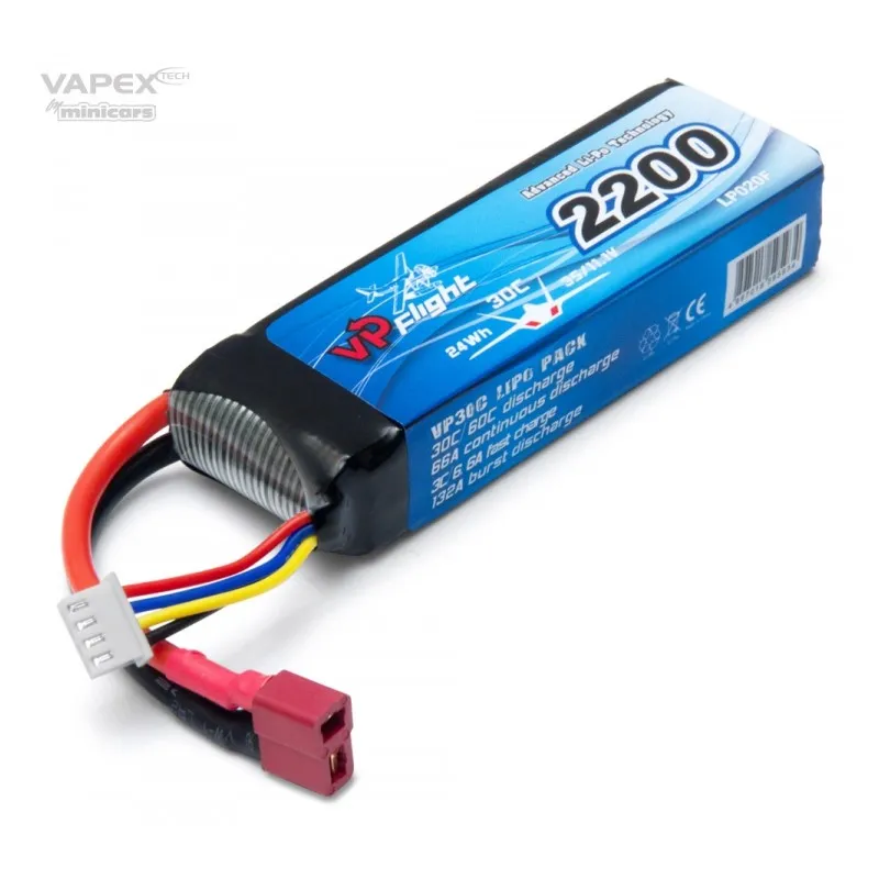 Li-Po Batteri 3S 11,1V 2200mAh 30C T-kontakt