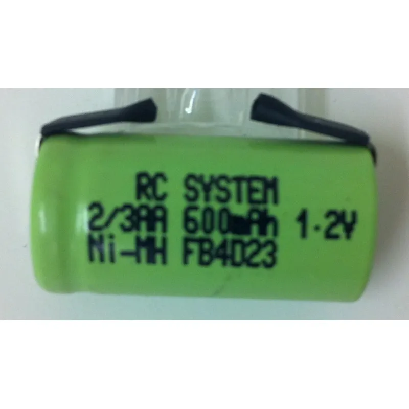RCS 2/3AA 1,2V 600mAh cell m/lödöron