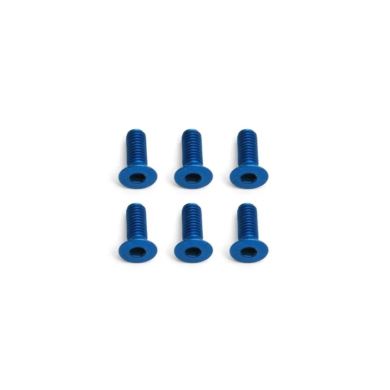 Skruv alu FT M3x8 FHCS blå (6)