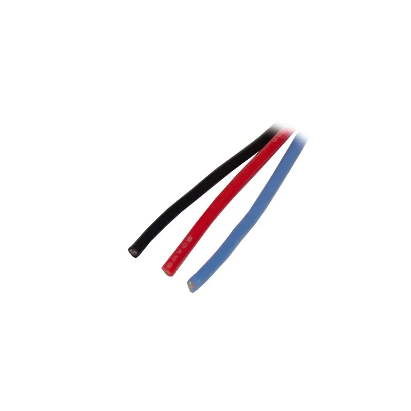 Silikonkabel svart, röd & blå 40 cm 18AWG