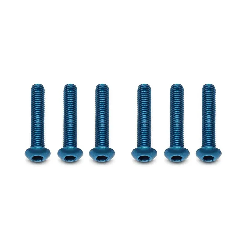 Skruv M3x16mm BHCS, FT blå Alu