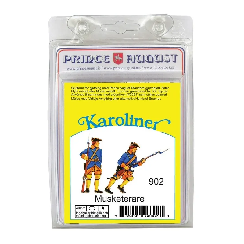 Karoliner x2 Standing & Advancing Musketeers 40mm Scale Mould