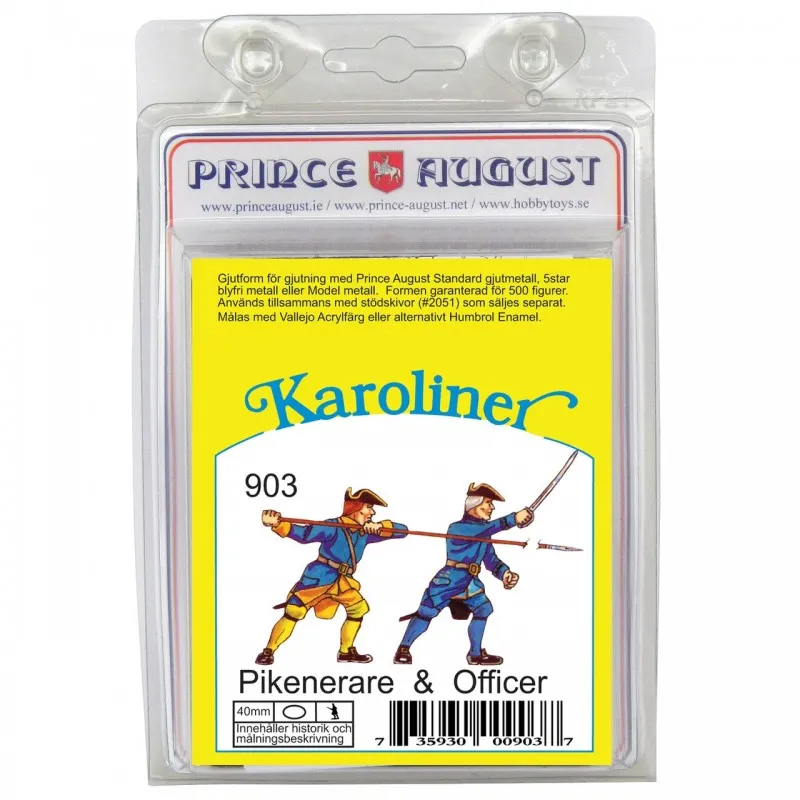 Karoliner Officer & Pikeman 40mm Scale Mould