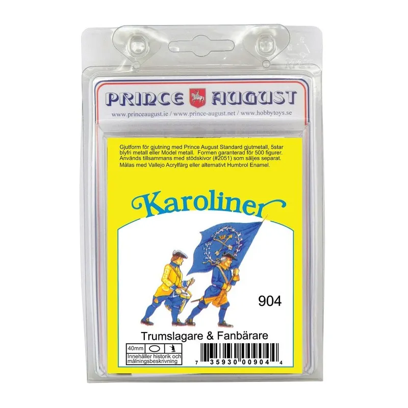 Karoliner x2 Drummer and Standard Bearer 40mm Scale Mould
