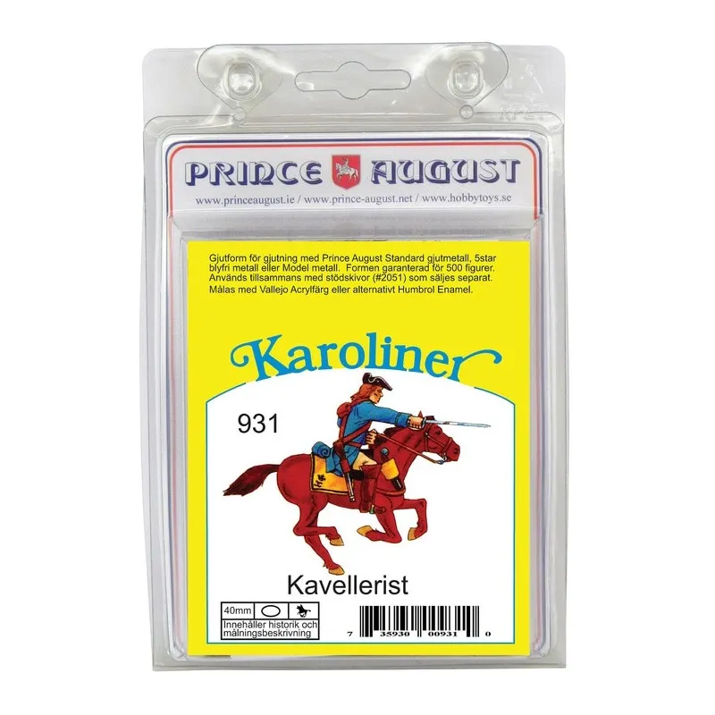 Karoliner Cavalry Man 40mm Scale Mould