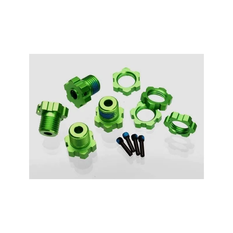 Hjulnav & Mutter 17mm Aluminium Grön (4)