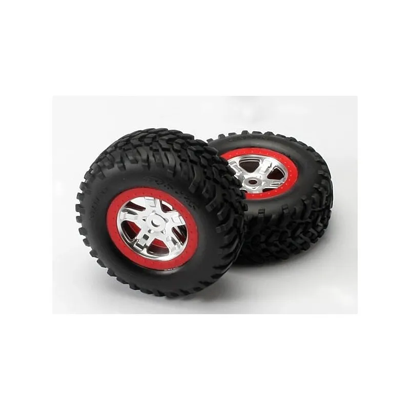 Däck & Fälg SCT/SCT Krom-Röd (14mm) (2)