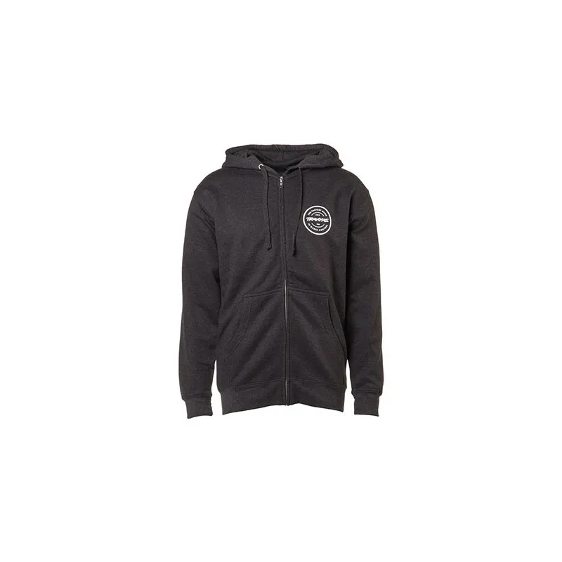 Hoodie med Blixtlås Svart Traxxas-logga XL