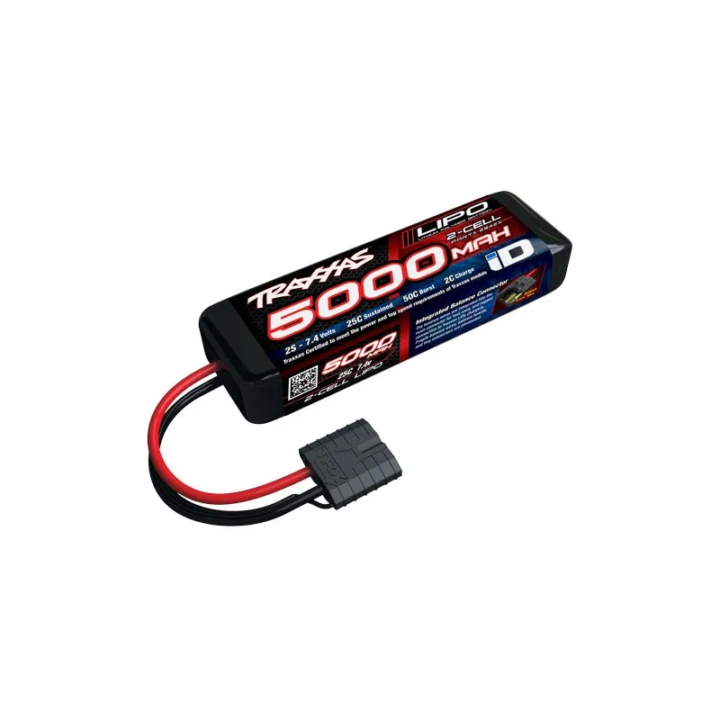 Li-Po Batteri 2S 7,4V 5000mAh 25C iD-Kontakt (Kort)