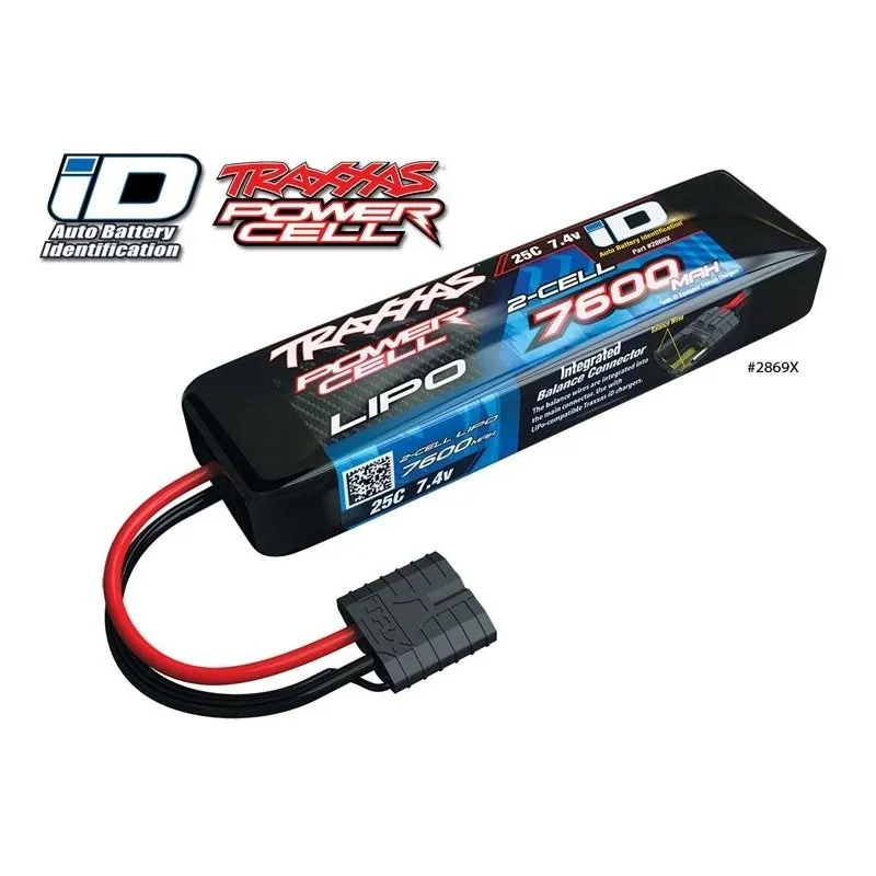 Li-Po Batteri 2S 7,4V 7600mAh 25C iD-kontakt
