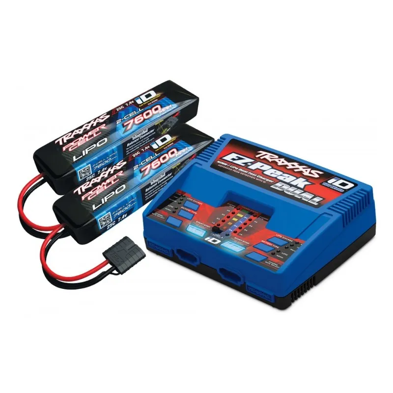 Laddare EZ-Peak Dual 8A och 2 x 2S 7600mAh Batteri Combo