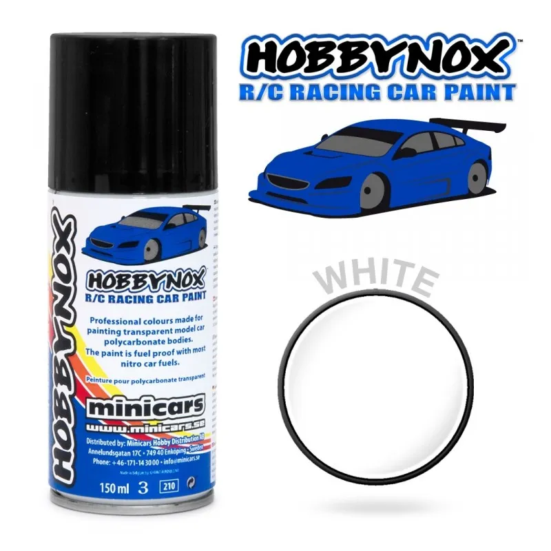 Vit R/C Racing Car Spray Färg 150 ml