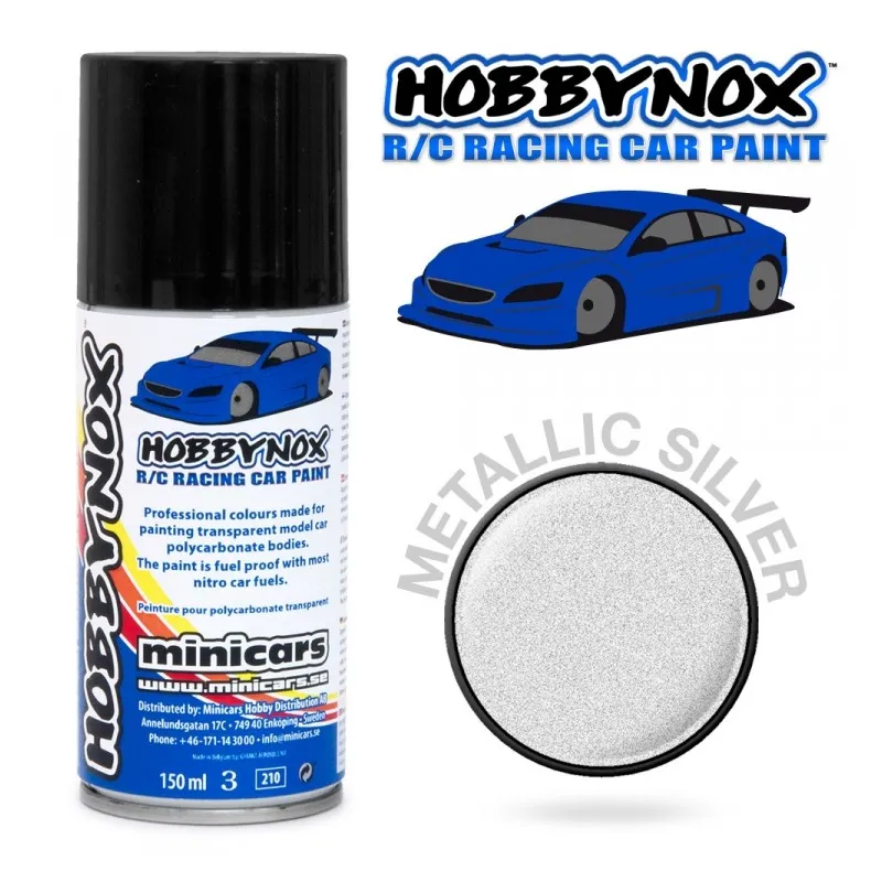 Metallic Silver R/C Racing Car Spray Färg 150 ml