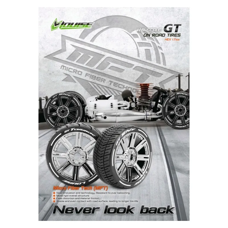 Däck & Fälg GT-TARMAC 1/8 GT Soft (MFT) Svartkrom (2) - 2