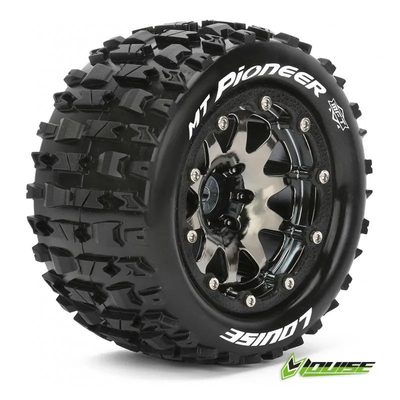 Däck & Fälg MT-PIONEER 1/10 Sv.krom Beadlock (1/2) Soft MFT