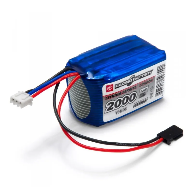 Mottagarbatteri Li-Fe 6.6V 2000mAh Kub