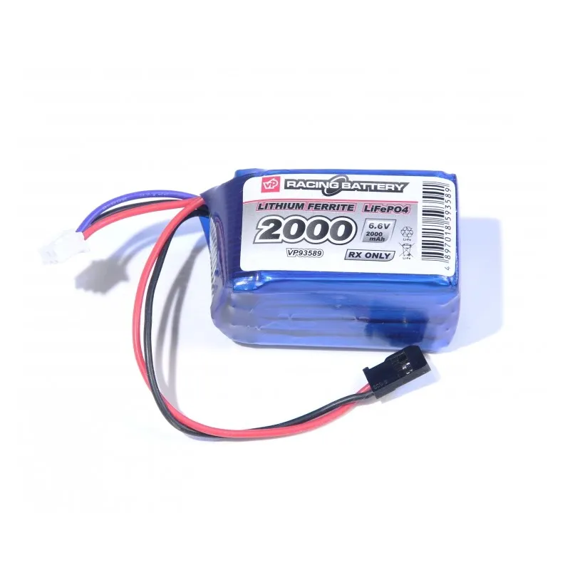 Mottagarbatteri Li-Fe 6.6V 2000mAh Kub