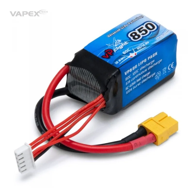 Li-Po Batteri 4S 14,8V 850mAh 80C XT60-kontakt