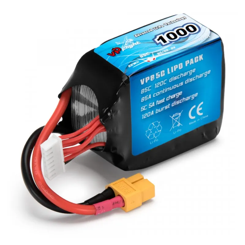Li-Po Batteri 6S 22,2V 1000mAh 85C XT60-Kontakt