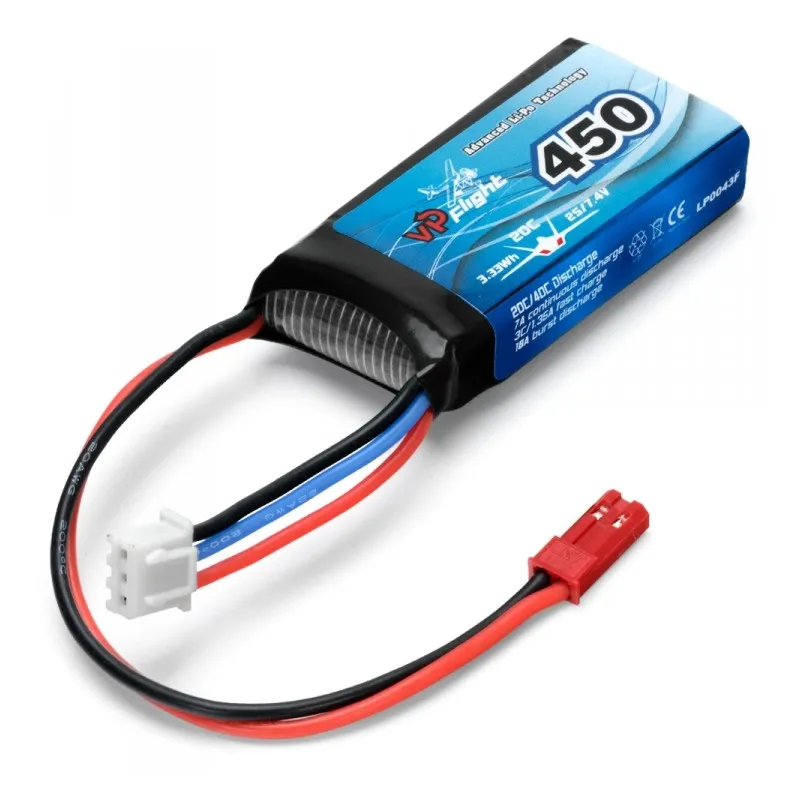 Li-Po Batteri 2S 7,4V 450mAh 20C BEC-Kontakt