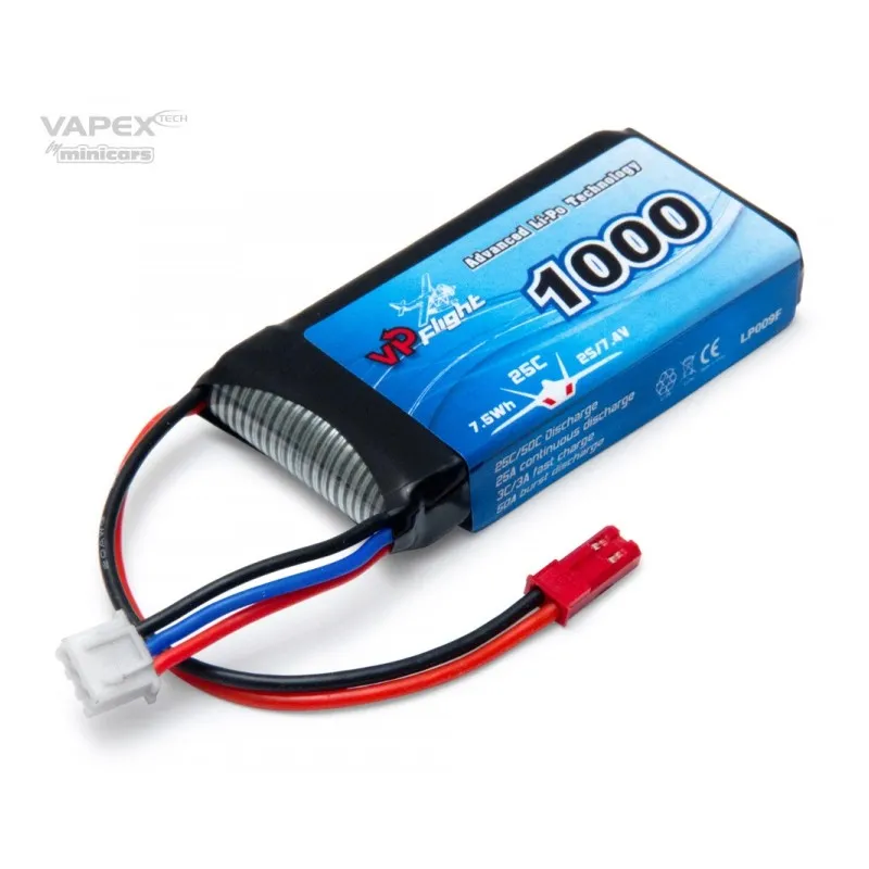 Li-Po Batteri 2S 7,4V 1000mAh 25C BEC kontakt