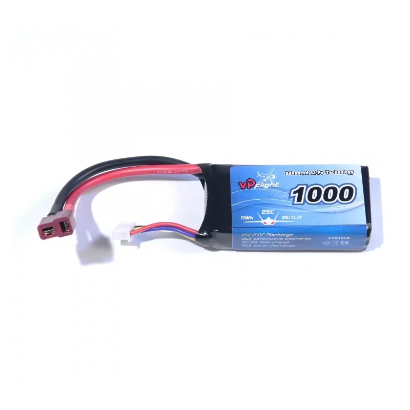 Li-Po Batteri 3S 11,1V 1000mAh 25C T-Kontakt - 2