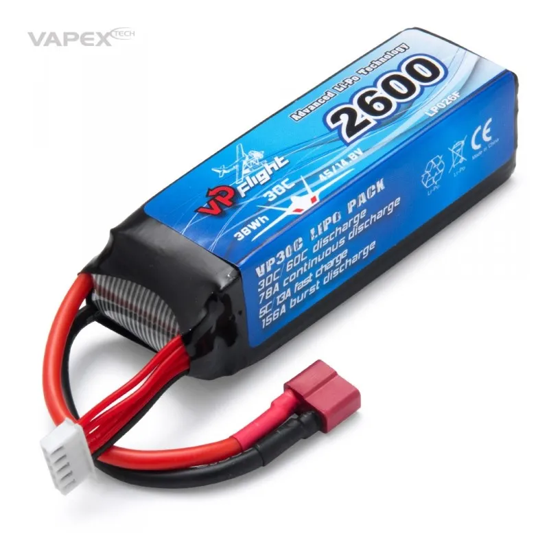 Li-Po Batteri 4S 14,8V 2600mAh 30C T-Kontakt