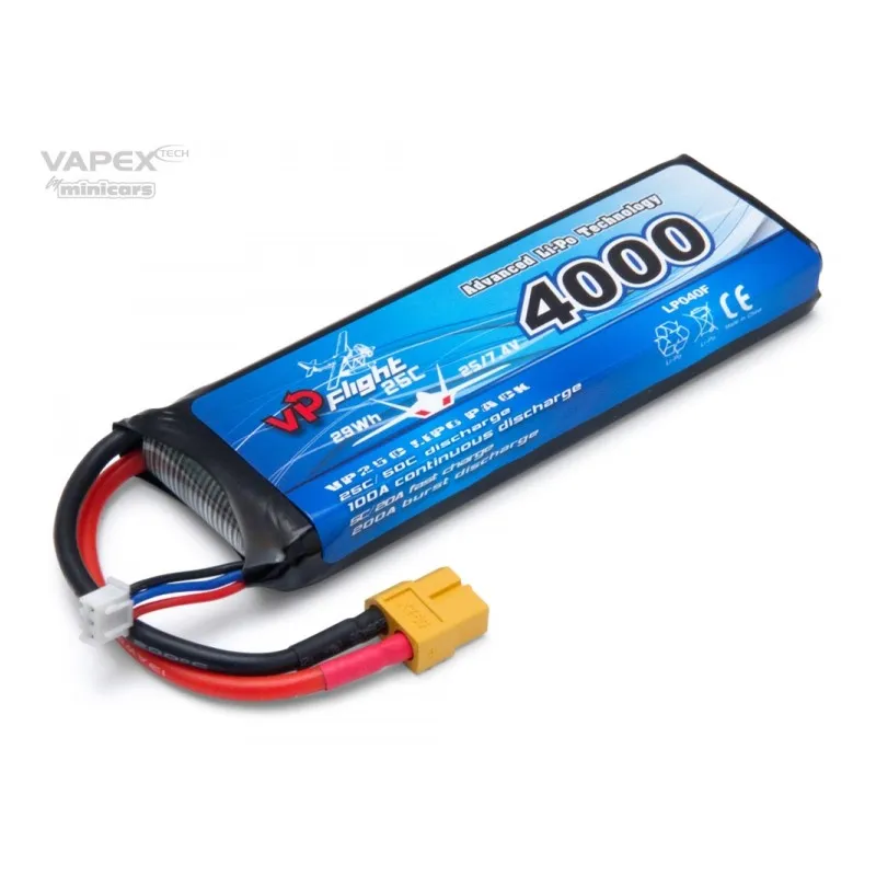 Li-Po Batteri 2S 7,4V 4000mAh 25C XT60-Kontakt