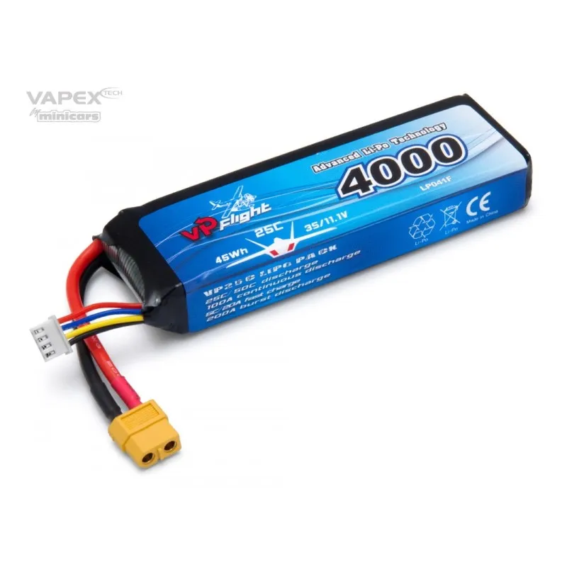Li-Po Batteri 3S 11,1V 4000mAh 25C XT60-Kontakt