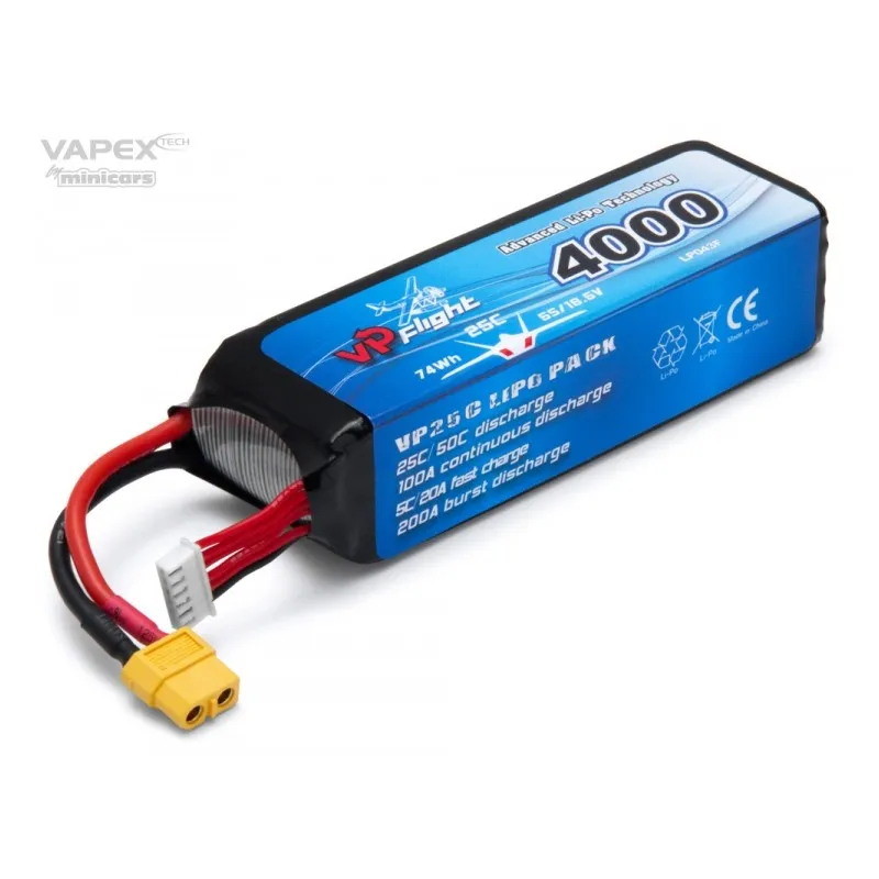 Li-Po Batteri 5S 18,5V 4000mAh 25C XT60-Kontakt