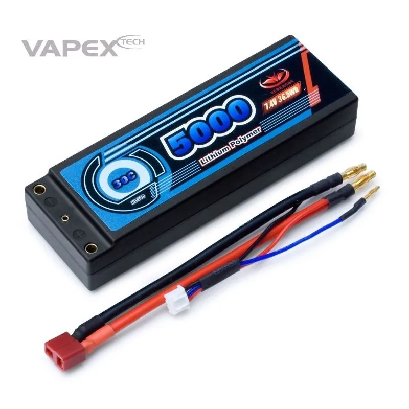 Li-Po Batteri 2S 7,4V 5000mAh 30C Hard T-kontakt