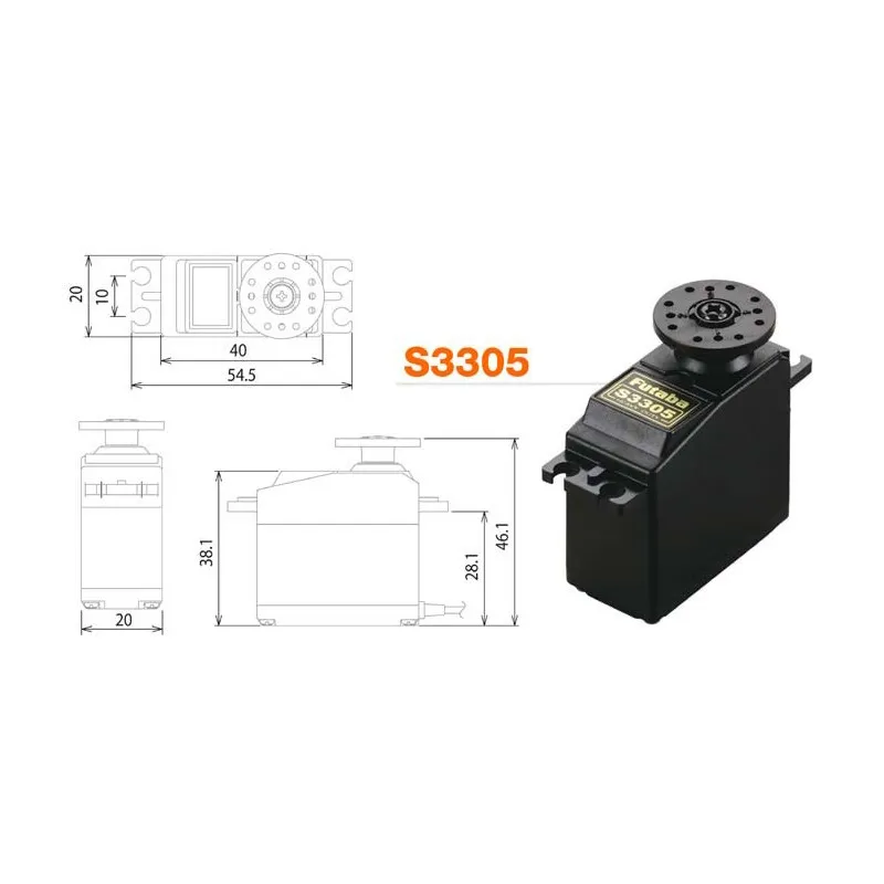 S3305 Std Servo 8.9kg 0.2s 2BB MG (analog) - 2