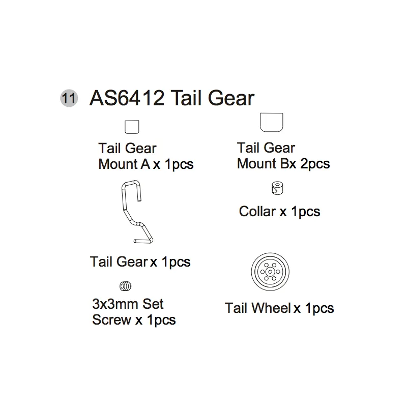 Sporrhjul set P-51D Mustang