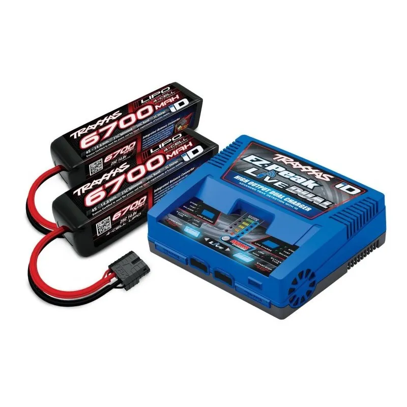 Laddare EZ-Peak Live Dual 26A och 2x4S 6700mAh Batteri Combo