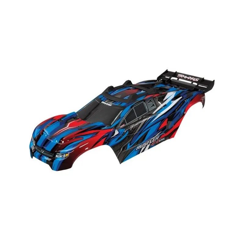 Kaross Rustler 4x4 Blå/Röd (Komplett med Karossfästen)