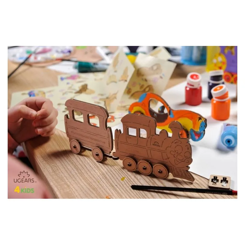 Ugears Lok med Vagn - 4Kids - 4