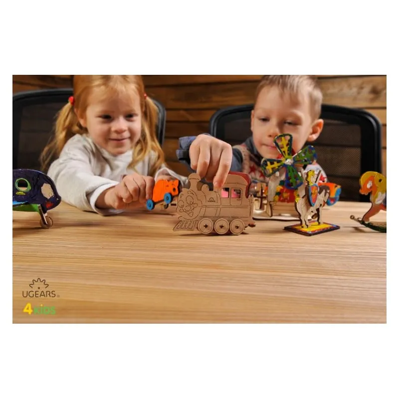 Ugears Lok med Vagn - 4Kids - 5