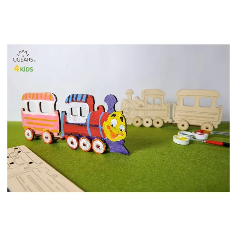 Ugears Lok med Vagn - 4Kids - 9