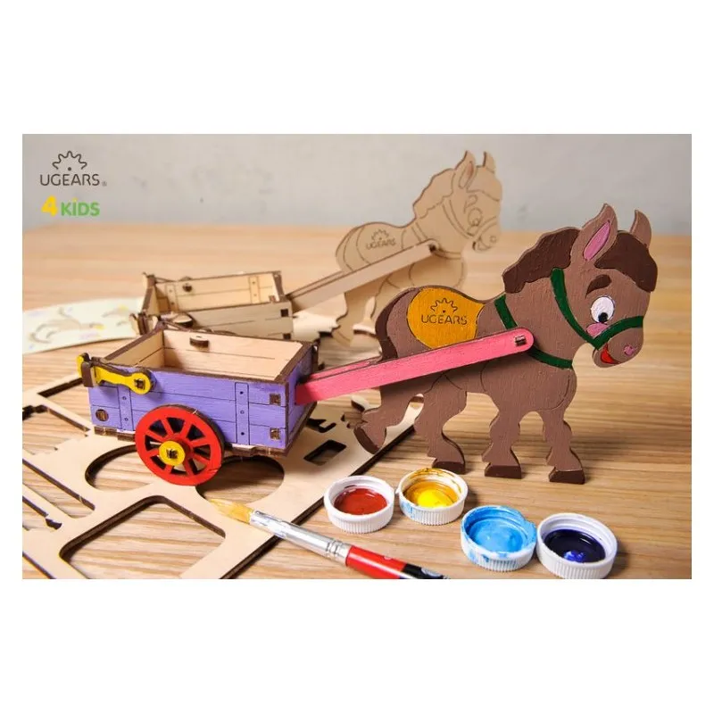 Ugears Åsna med Vagn - 4Kids - 5