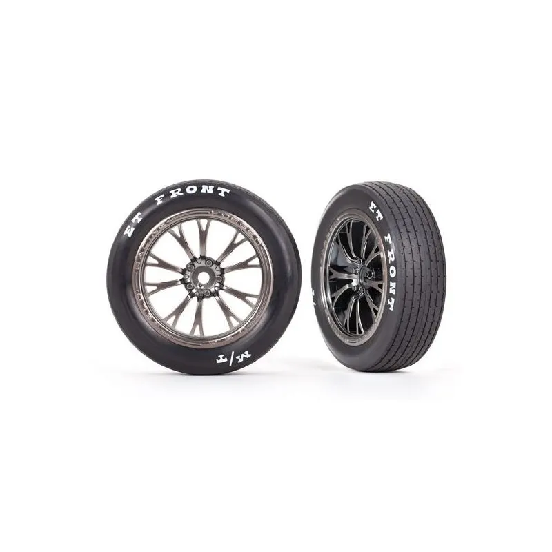 Däck & Fälg Fram Matt Svart Krom (2)  Drag Slash