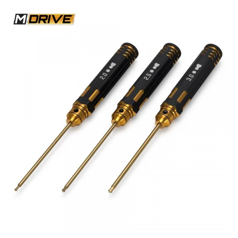 Pro TiN Insexnyckel med Kula Set - 2, 2.5 & 3mm - 2