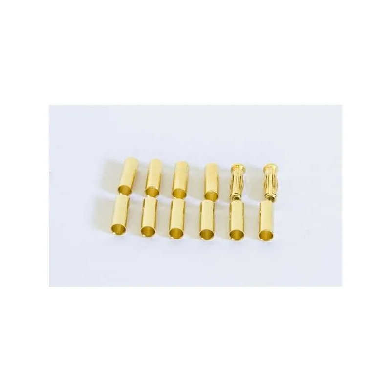 Gold connector set (9 tubes + 2 plug 4mm)