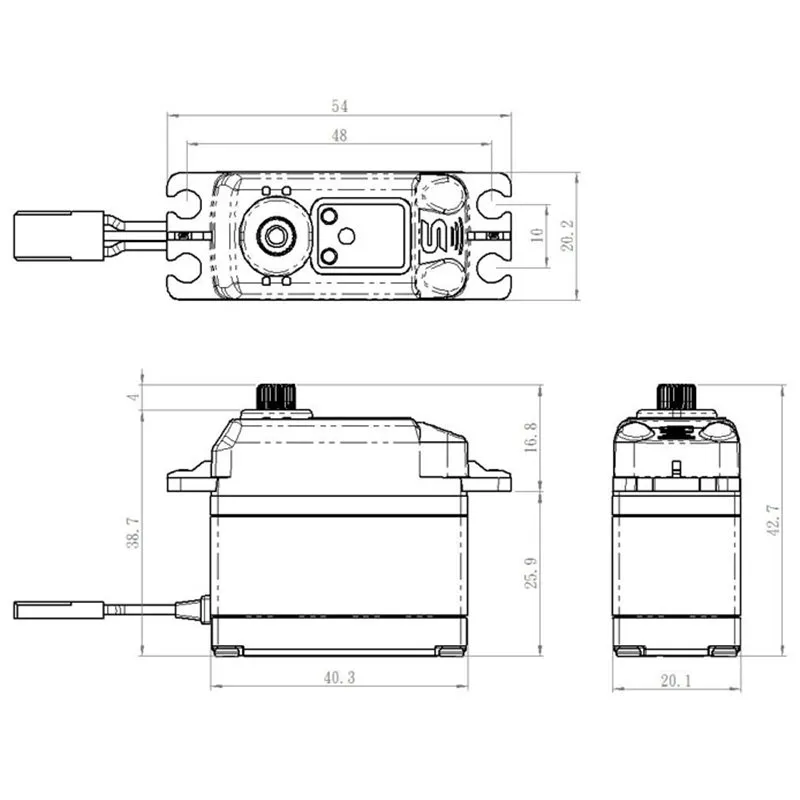 SB-2271SG Servo 20Kg 0,065s HV Alu Brushless Ståldrev - 3