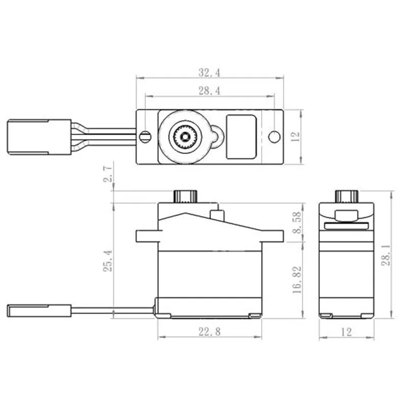 SH-0253 Servo 2,2Kg 0,09s Alu Mikro - 3