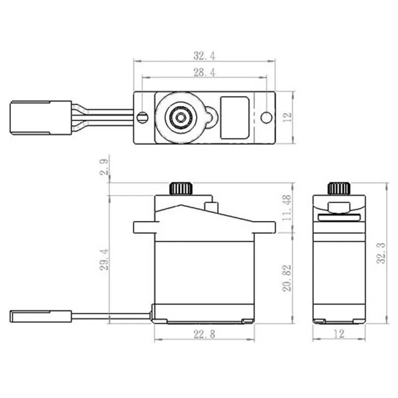 SH-0255MG Servo 3,9Kg 0,13s Alu Metalldrev Mikro - 3