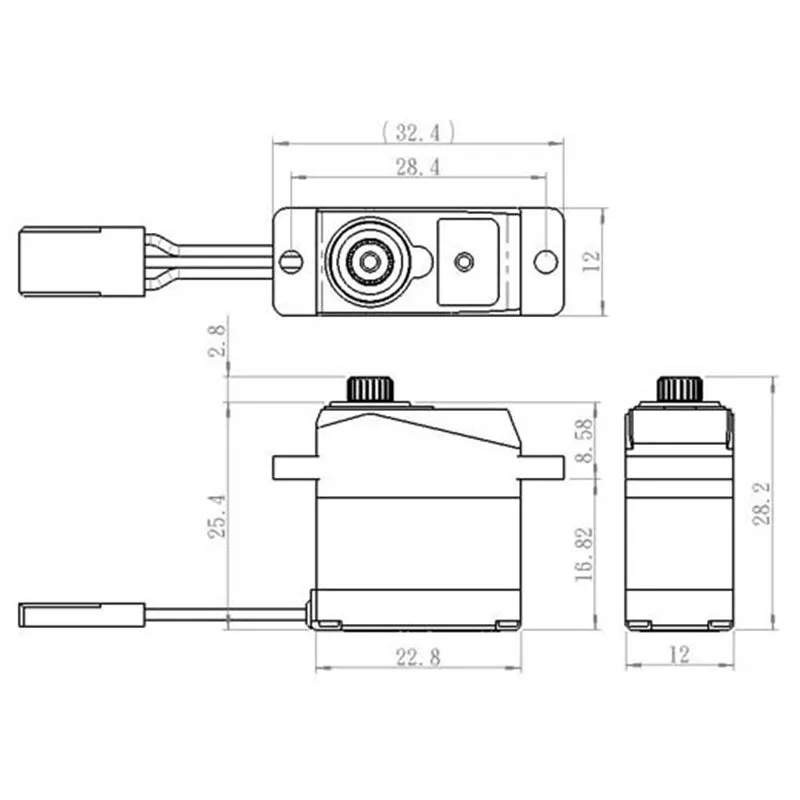 SH-0263MG Servo 2,2Kg 0,10s Alu Metalldrev Mikro - 3