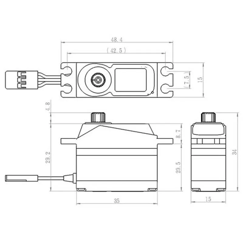 SH-1350 Servo 4,6Kg 0,11s Alu Coreless Mini - 3