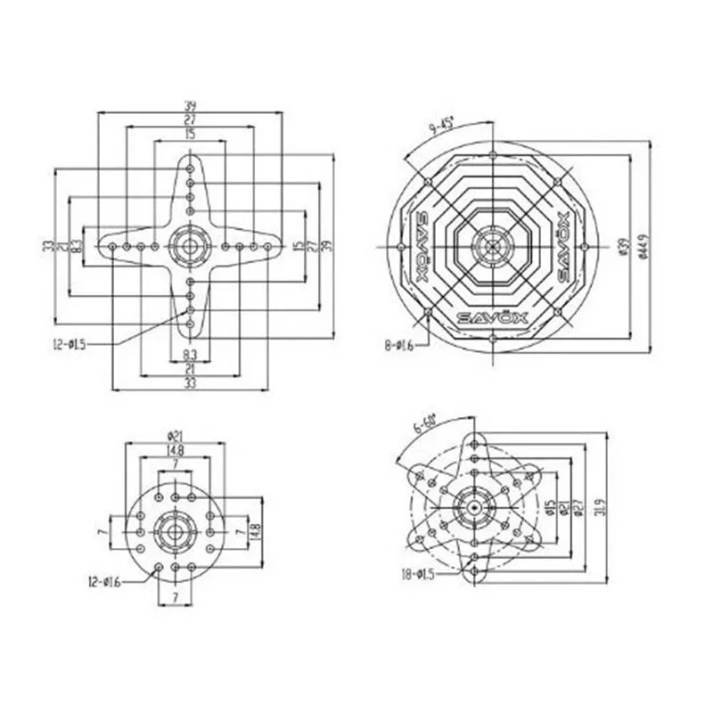 Servoarmar Set Standard Plast med Skruv för Plastdrev 25T