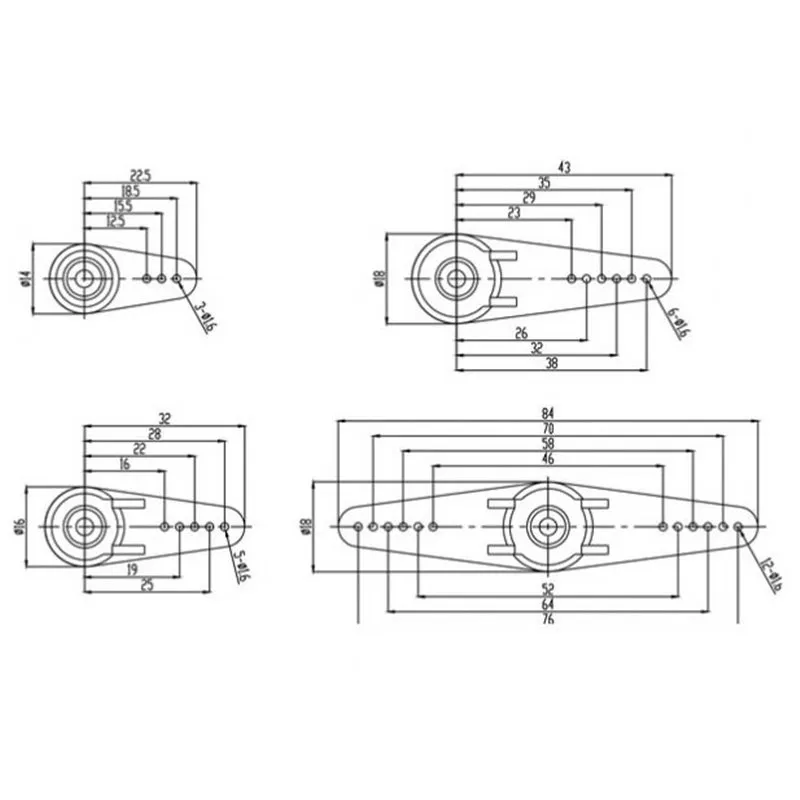 Servoarmar Set (8st) Plast Giant 25T